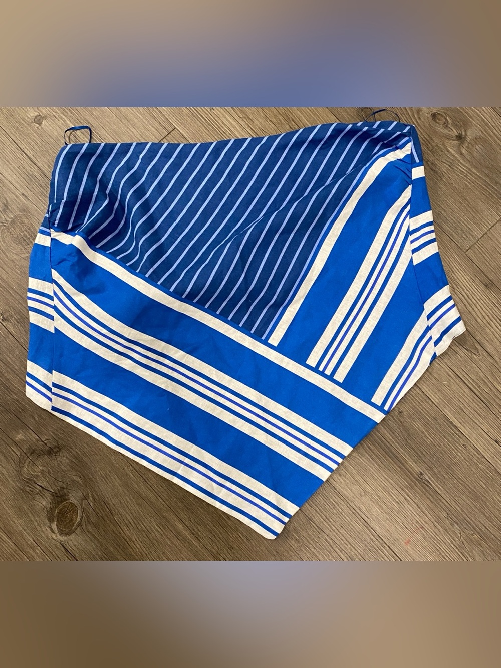 Zara Strapless Top , Tie in the back Blue and White Striped